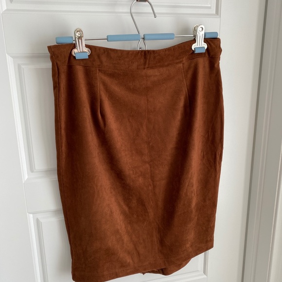 Faux Suede Pencil Skirt - Picture 6 of 6